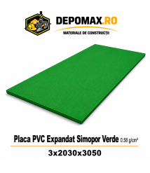 Placa rigida PVC Simopor Verde 0.58 g/cm3, 3x2030x3050 mm